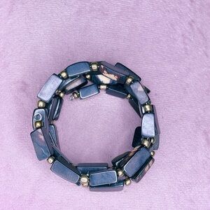 358. Brown Memory Wire Bracelet Boho